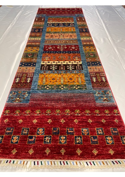 El Dokuma Afgan Halı Yolluk Gebbeh Desen modelleri