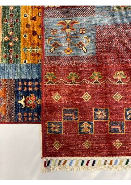 El Dokuma Afgan Halı Yolluk Gebbeh Desen