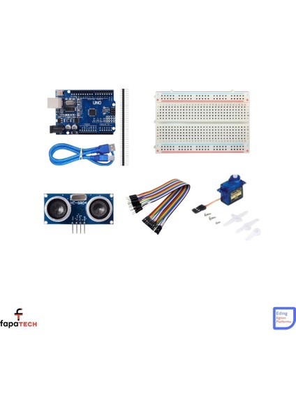 Arduino Uno R3 Akıllı Çöp Kutusu Proje Kiti - Arduino Set BREADBORD,SG90,HC-SR04 Pdf Içerikli