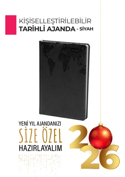 2026 Yeni Yıl Tarihli Kişiselleştirilebilir Ajanda | Isim Veya Logo Baskılı fırsatları