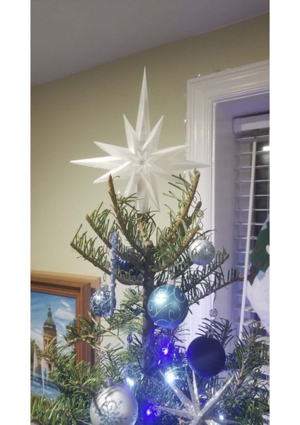 Yeni Noel Yıldız Ağacı Süs Topper, Şık ve Hafif Plastik Aparat