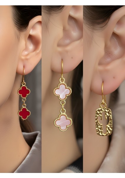 Trend Sembol Figürlü 3’lü Kadın Küpe Set