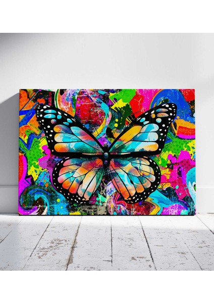 Renkli Kelebek Dansı Pop Art Kanvas Tablo