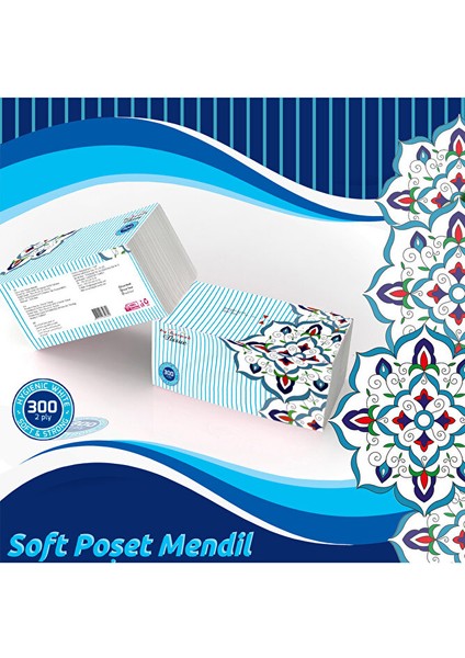 Çek Çek Al Poşet Mendil (Peçete) 300 Yaprak 12'li Paket (300*12=3600 Yaprak) modelleri