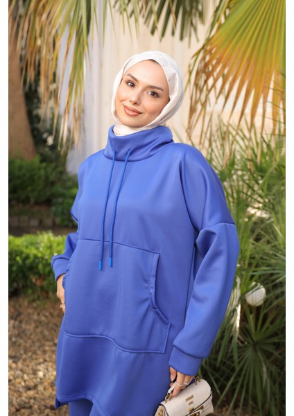 Saks Mavi Cepli Tunik Pantolonlu Scuba Takım fırsatları