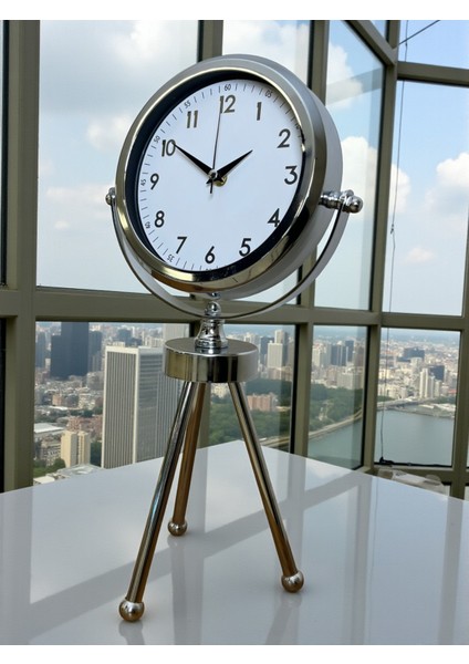 Krom Şık Üç Ayaklı Masa Saati fırsatları