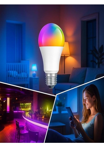 Uzaktan Kumandalı Renk Değiştiren Ampul Rgb 9W Beyaz Dahil fiyatları