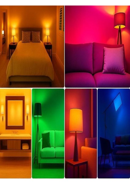 Uzaktan Kumandalı Renk Değiştiren Ampul Rgb 9W Beyaz Dahil