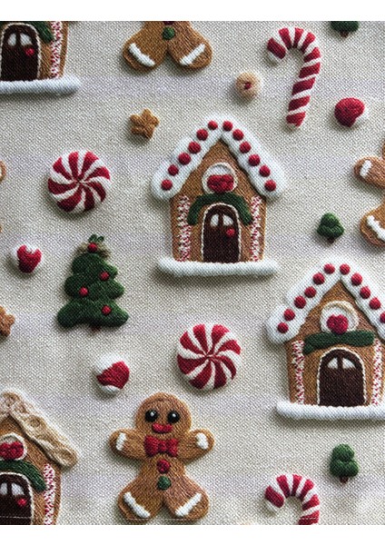 Cookie 3D Efektli Yılbaşı Desenli Amerikan Servis/supla 4'lü Set modelleri