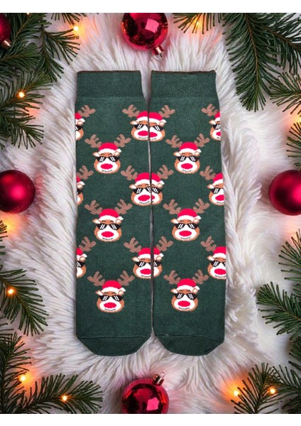 - Yılbaşı Temalı Unisex Çorap – Desenli Özel Tasarım (Hediye Paketli)