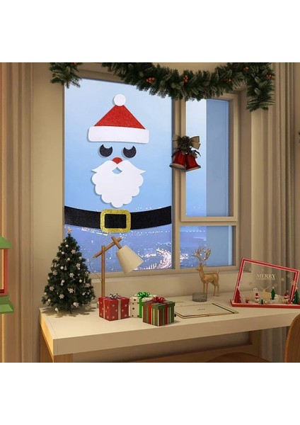 Renkli Yılbaşı Kapı Süsü, Noel Baba, Kardan Adam, Geyik Dekorasyon Süsleri