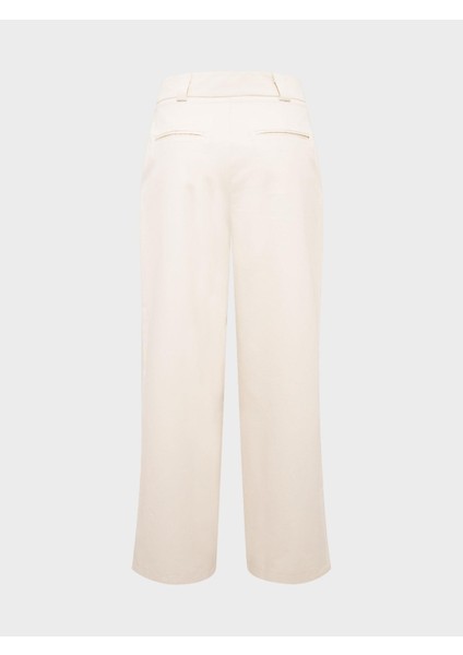 Dökümlü Kesim Pile Detaylı Koton Kumaş Palazzo Pantolon - Ekru modelleri