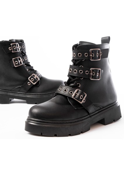 ZRİN-3039 Premium Siyah Toka Aksesuarlı Fermuarlı Günlük Kadın Bot indirimleri