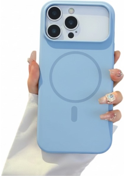 Iphone 17 Promax Ile Uyumlu Magsafe ile Uyumlu Kablosuz Şarj Özellikli Kadife Iç Yüzey Silikon Kılıf