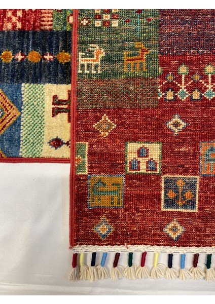 El Dokuma Afgan Halı Gebbeh Desenli Yolluk