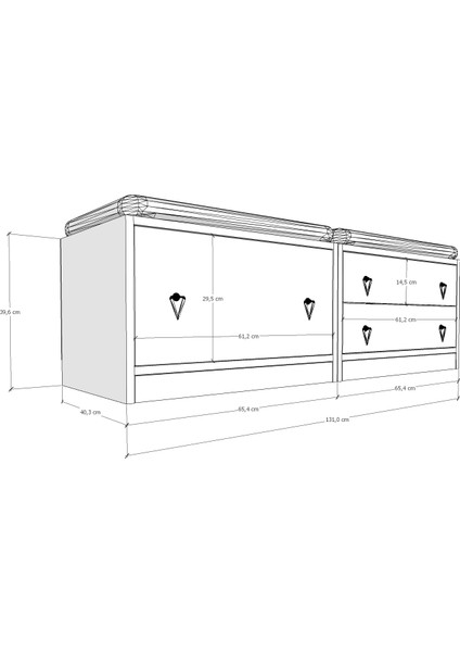 Modüler Sandık Tabure Bank – Kapaklı ve Çekmeceli Depolama BEYAZ-PNR-SNT-1001 modelleri