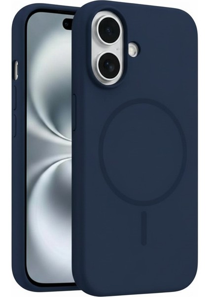 Iphone 17 Ile Uyumlu Magsafe ile Uyumlu Kablosuz Şarj Özellikli Kadife Iç Yüzey Silikon Telefon Kılıf