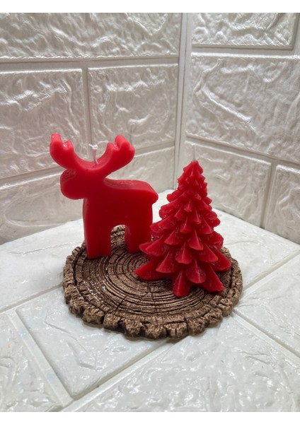 Kırmızı Geyik ve Çam Ağacı Seti, Yılbaşı Dekorasyonu, Hediye Paketi, Özel Seri fiyatları