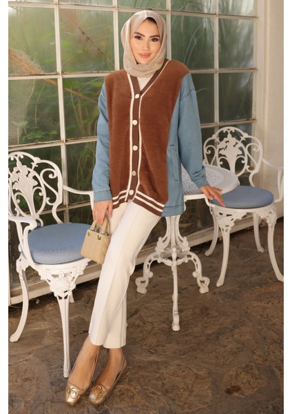 Kahverengi Kot Garnili Yumoş Angora Hırka fiyatları