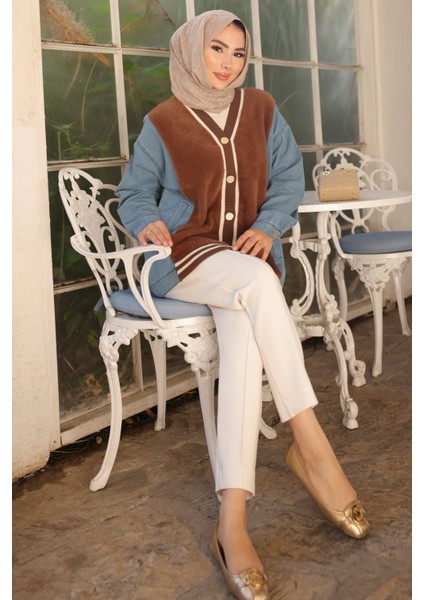 Kahverengi Kot Garnili Yumoş Angora Hırka indirimleri