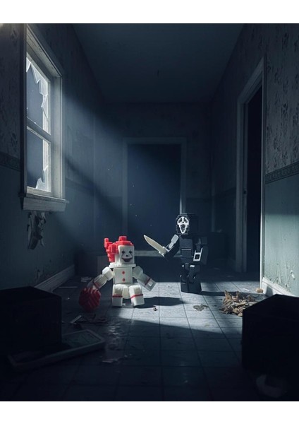 Gostface-Pennywise Minecraft Temalı Hareketli Eklem Oyuncak Figür [8cm]