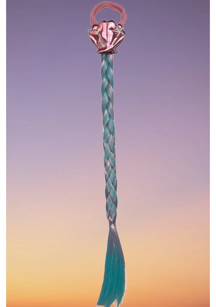 Pembe Lastik Tokalı Tek Örgü Peruk Saç Toka Deniz Kızı Tokası 38CM indirimleri