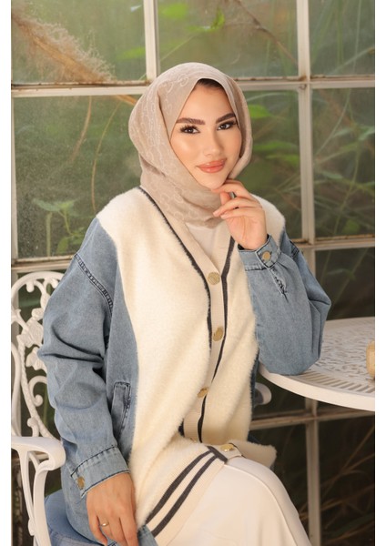 Krem Kot Garnili Yumoş Angora Hırka