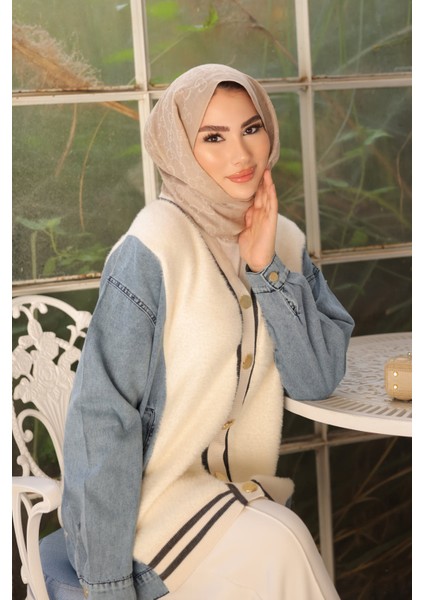 Krem Kot Garnili Yumoş Angora Hırka modelleri