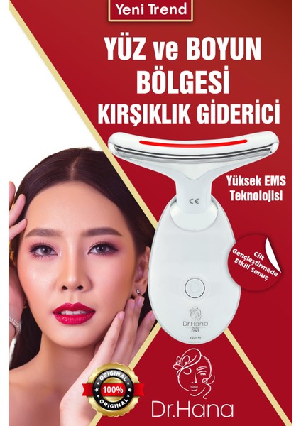 Yüz ve Boyun Kırşıklık Giderici ile Gelen Güzellik Ems Güzellik Cihazı, Isı,ışık ve Titreşim