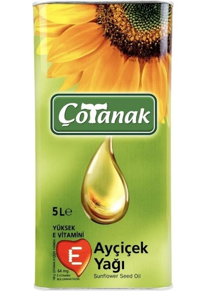 S Çotanak Ayçiçek Yağı 5 Lt Teneke