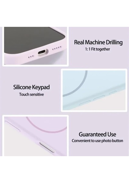 Iphone 14 Promax Ile Uyumlu Magsafe ile Uyumlu Kablosuz Şarj Özellikli Kadife Iç Yüzey Silikon Kılıf fırsatları