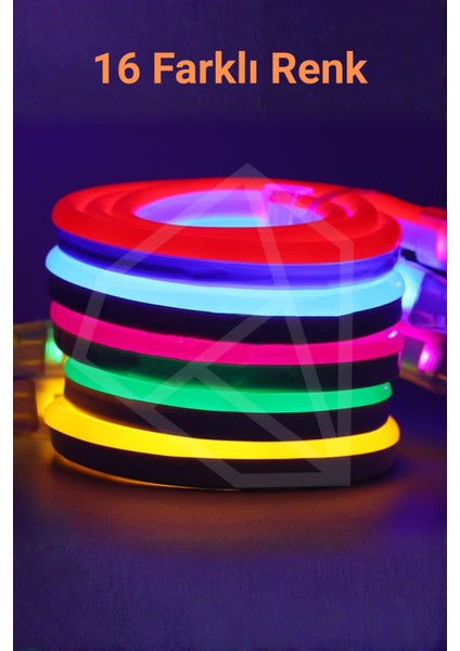 220V Rgb Neon LED Set 3 Metre | Kumandalı Renk Değiştiren Şerit | IP65 Su Geçirmez Dekoratif Aydınlatma modelleri