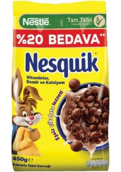 Nestlé Nestle Nesquik Mısır Gevreği 450 gr %20 Bedava