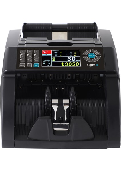 Sigma Tl & Euro Karışık Değer Sayım Geçersiz Para Kontrollü Para Sayma Makinesi