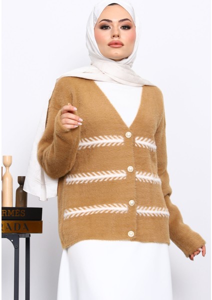 Vizon V Yaka Angora Yumoş Hırka modelleri