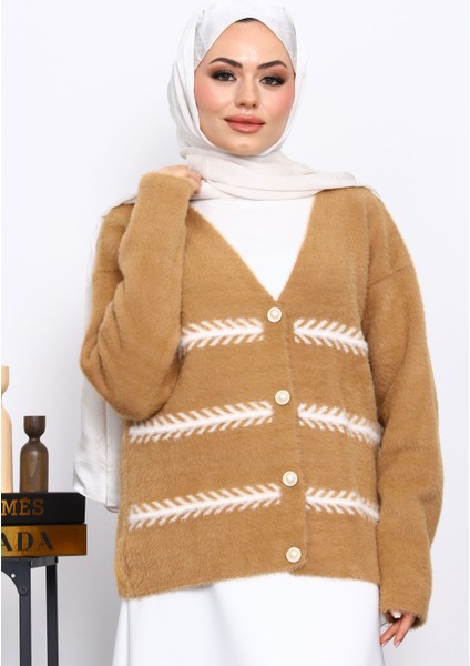 Vizon V Yaka Angora Yumoş Hırka indirimleri