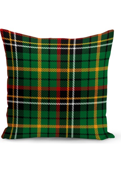 Yılbaşı Ekose Serisi Çift Taraflı Dijital Baskılı Kırlent Kılıfı