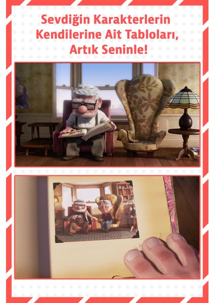 Up (Yukarı Bak) Carl & Ellie Ahşap Çerçeveli Duvar Tablosu – 13X18 fiyatları