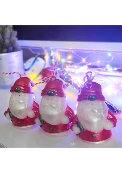 3'lü Çok Renkli Noel Baba Mum Seti, Sıcak ve Neşeli Atmosfer Yaratır fiyatları