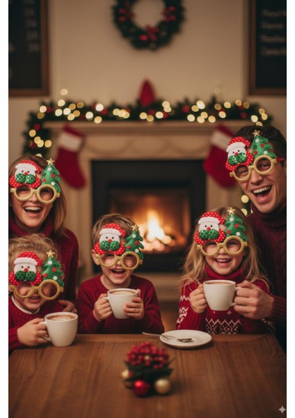 Kırmızı Yılbaşı Parti Gözlüğü – Noel Baba ve Çam Ağacı Desenli Eğlence Aksesuar fırsatları