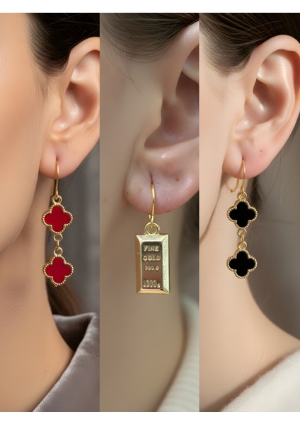 Trend Sembol Figürlü 3’lü Kadın Küpe Set