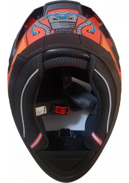 Kask Kapalı Visörlü M69 ECE22-06 Belgeli Turuncu fırsatları