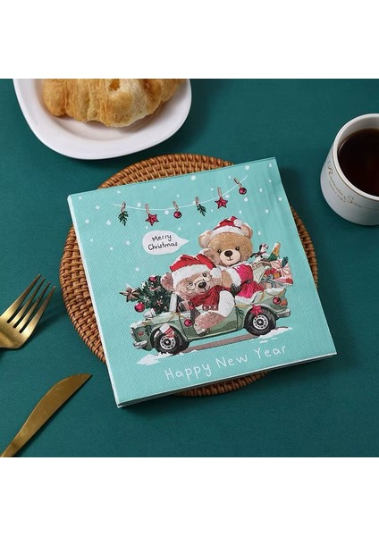 Yılbaşı Noel Christmas Desenli 20 Adet Kağıt Servis Peçete
