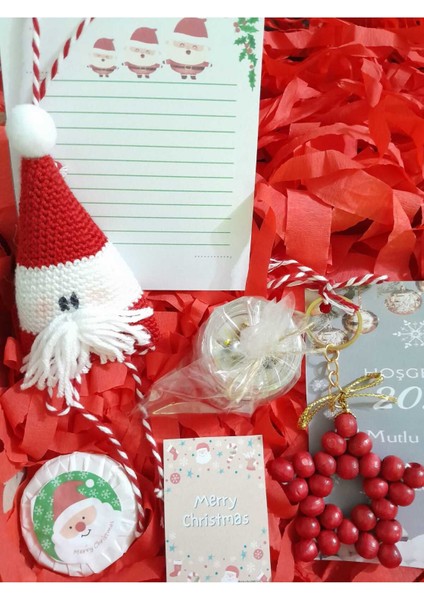 Yılbaşı Hediye Kutusu, Yıldız Anahtarlık, Sabun ve Mum Seti