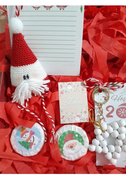 Yılbaşı Hediye Kutusu, Yıldız Anahtarlık, Sabun ve Mum Seti