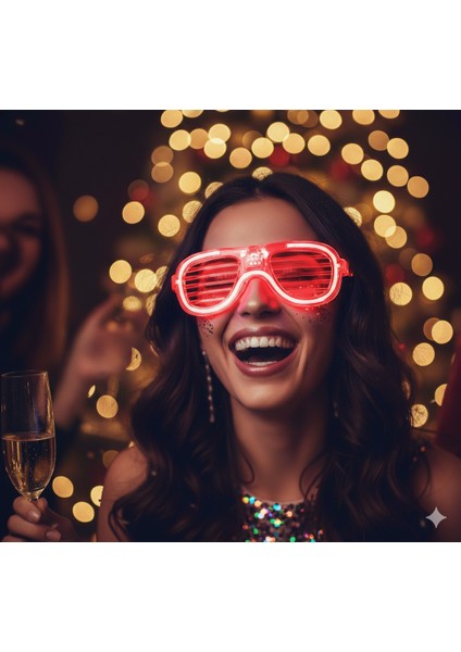 LED Işıklı Kırmızı Parti Gözlüğü – Eğlenceli Konsept ve Kutlama Aksesuarı