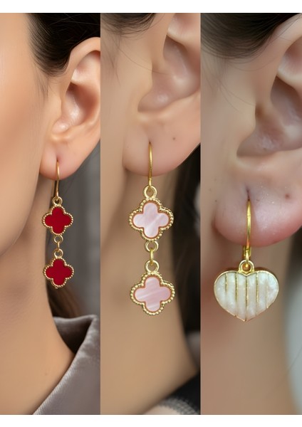 Trend Sembol Figürlü 3’lü Kadın Küpe Set