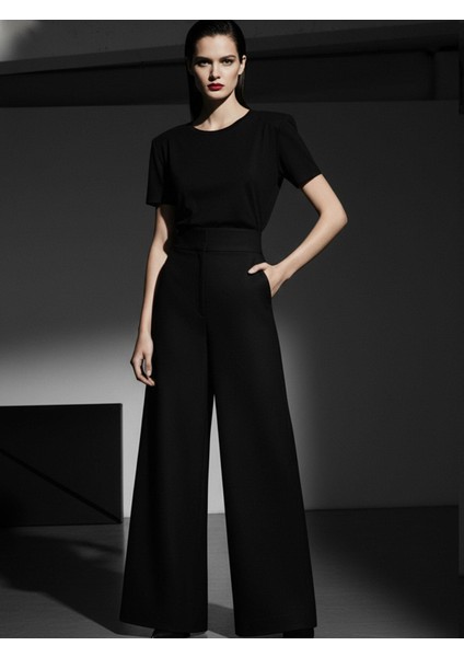 Ultra Yüksek Bel Culotte Pantolon - Siyah