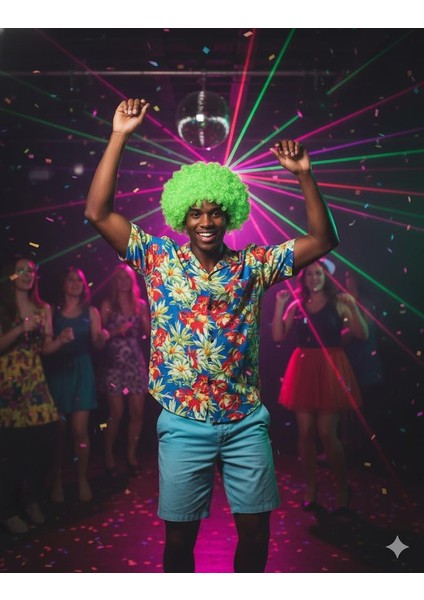 Peruk Kıvırcık Model Yeşil Astarlı Bonus Kafa Kaydırma Yapmaz fırsatları