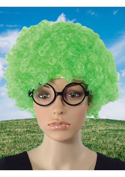 Peruk Kıvırcık Model Yeşil Astarlı Bonus Kafa Kaydırma Yapmaz